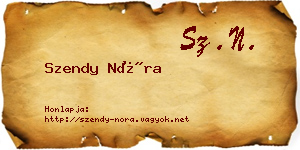 Szendy Nóra névjegykártya