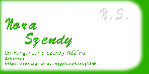 nora szendy business card